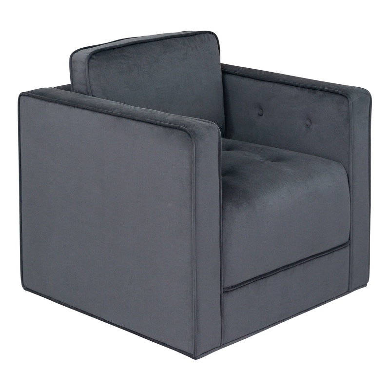 Martha Stewart Madrid 360 Degree Upholstered Swivel Chair in Gray