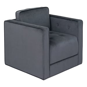 Martha Stewart Madrid 360 Degree Upholstered Swivel Chair in Gray