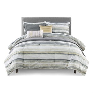 Madison Park Marina 8-Piece Seersucker Comforter and Coverlet Set - Yellow