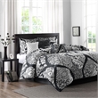 Madison Park Vienna 7-Piece Transitional Cotton Printed Comforter Set - Black