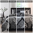 Madison Park Vienna 7-Piece Transitional Cotton Printed Comforter Set in Black