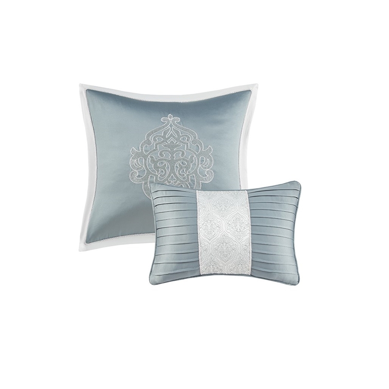 Madison Park Odette 8-Piece Fabric Jacquard Comforter Set - Blue