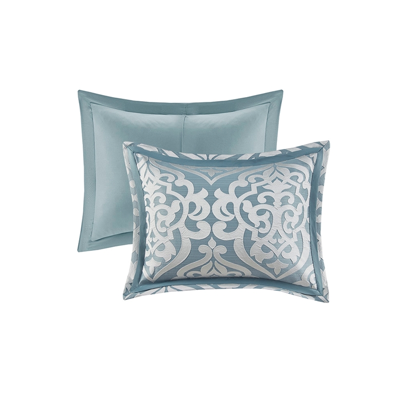 Madison Park Odette 8-Piece Fabric Jacquard Comforter Set - Blue