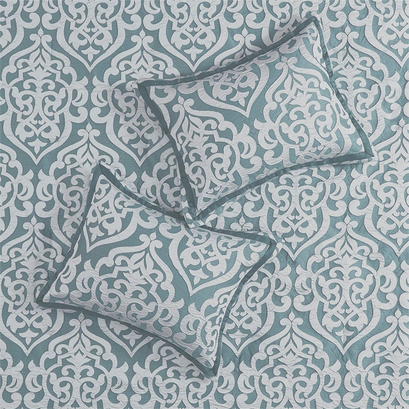 Madison Park Odette 8-Piece Fabric Jacquard Comforter Set - Blue