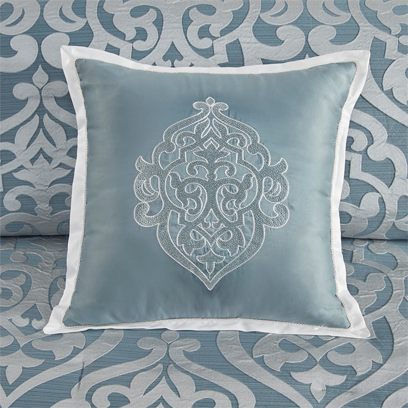 Madison Park Odette 8-Piece Fabric Jacquard Comforter Set - Blue