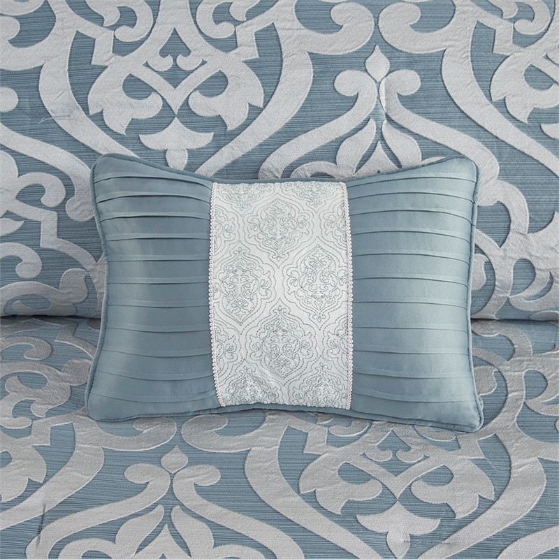Madison Park Odette 8-Piece Fabric Jacquard Comforter Set - Blue