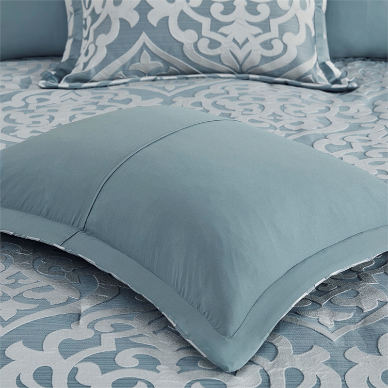 Madison Park Odette 8-Piece Fabric Jacquard Comforter Set - Blue
