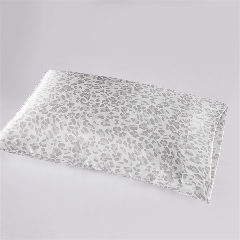 Madison Park Essentials Printed Satin 2-Piece Modern Fabric Pillowcases - Gray