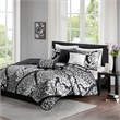 Madison Park Vienna 6-Piece Cotton Reversible Coverlet Set in Black