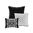 Madison Park Vienna 6-Piece Cotton Reversible Coverlet Set in Black