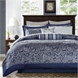 Madison Park Aubrey 12 Piece Complete Bed Set in Navy