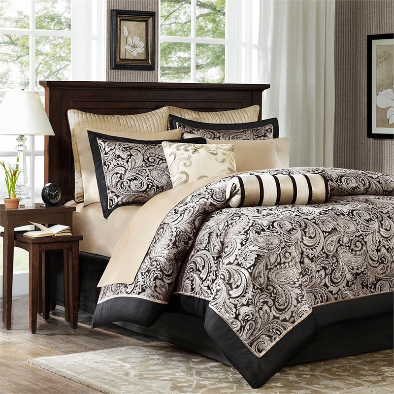 Madison Park Aubrey 12 Piece Complete Bed Set in Black