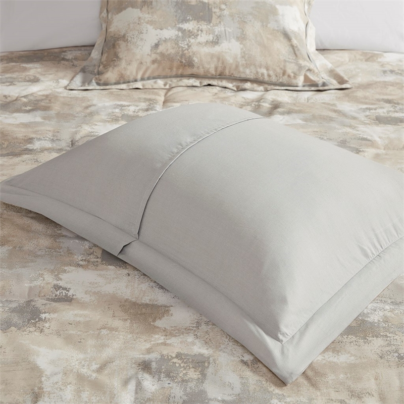 Madison Park Beacon 7 Piece Textured Cotton Blend Comforter Set in Gray