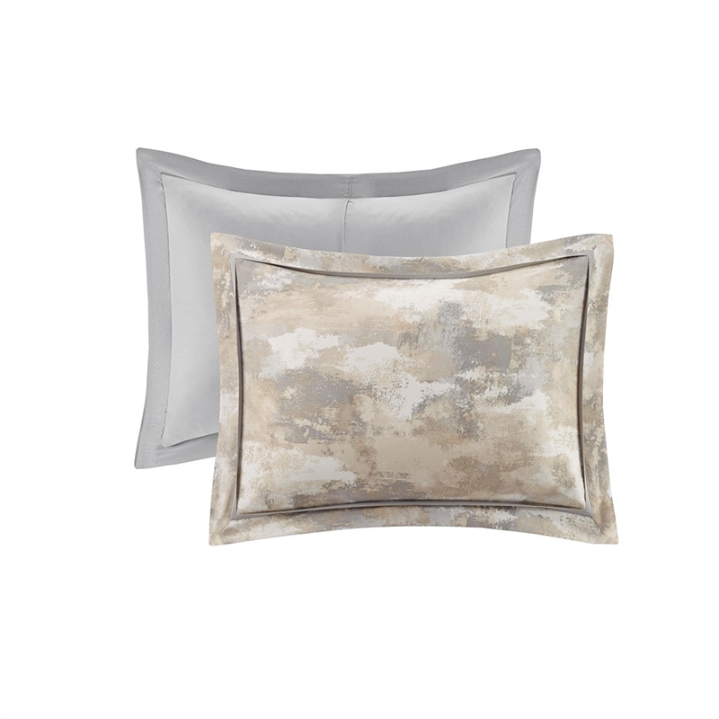 Madison Park Beacon 7 Piece Textured Cotton Blend Comforter Set in Gray