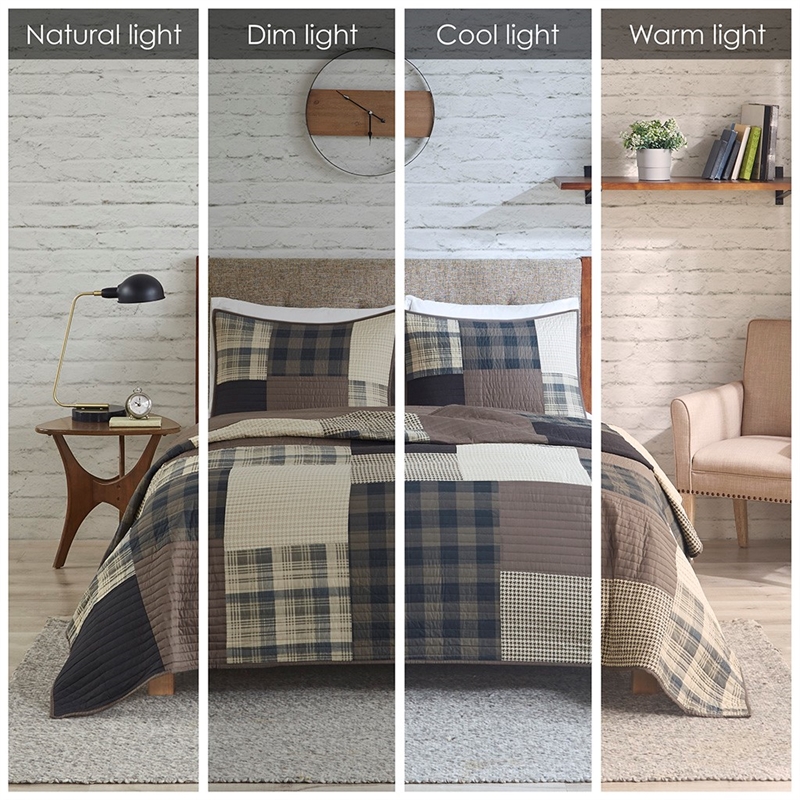 Woolrich Winter Hills Oversized Cotton Quilt Set in Tan