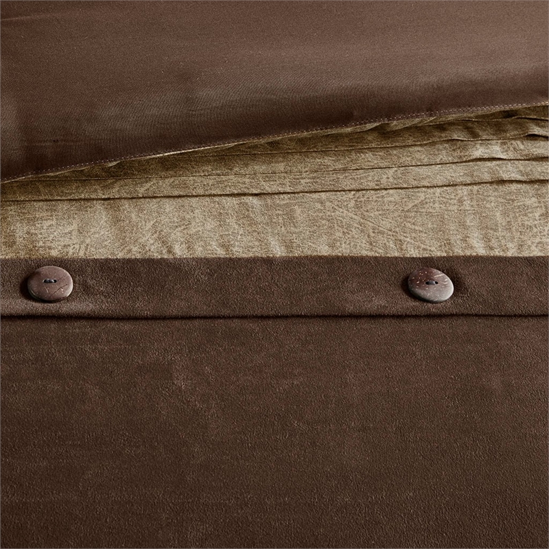 Madison Park Boone 7 Piece Faux Suede Comforter Set in Brown