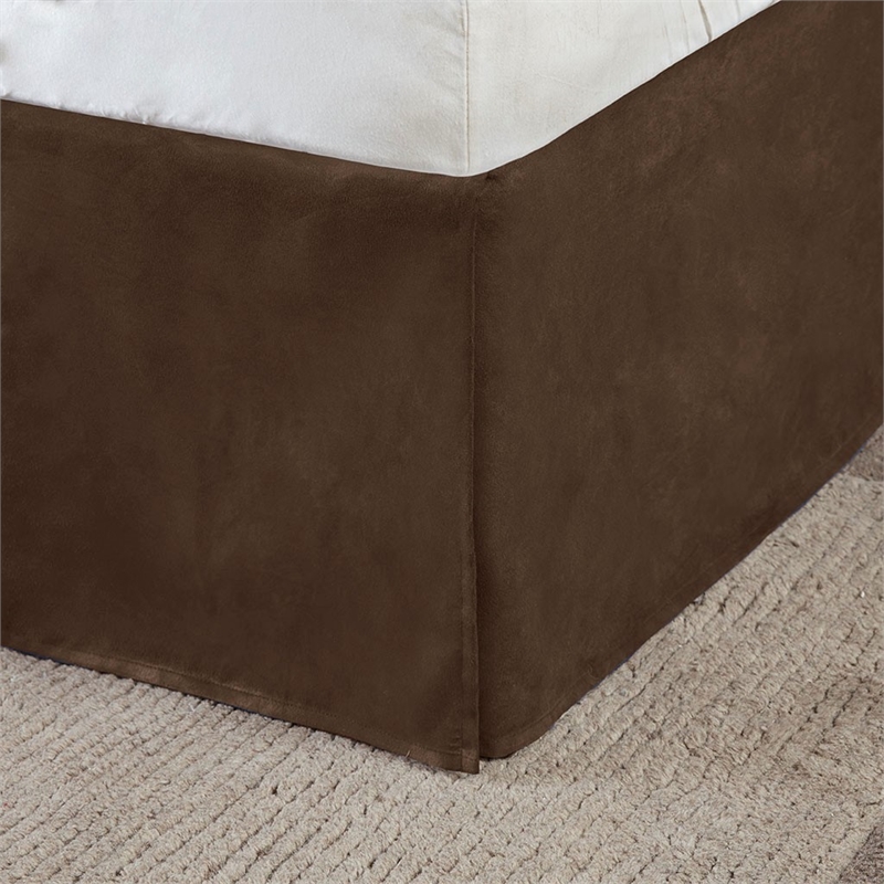 Madison Park Boone 7 Piece Faux Suede Comforter Set in Brown