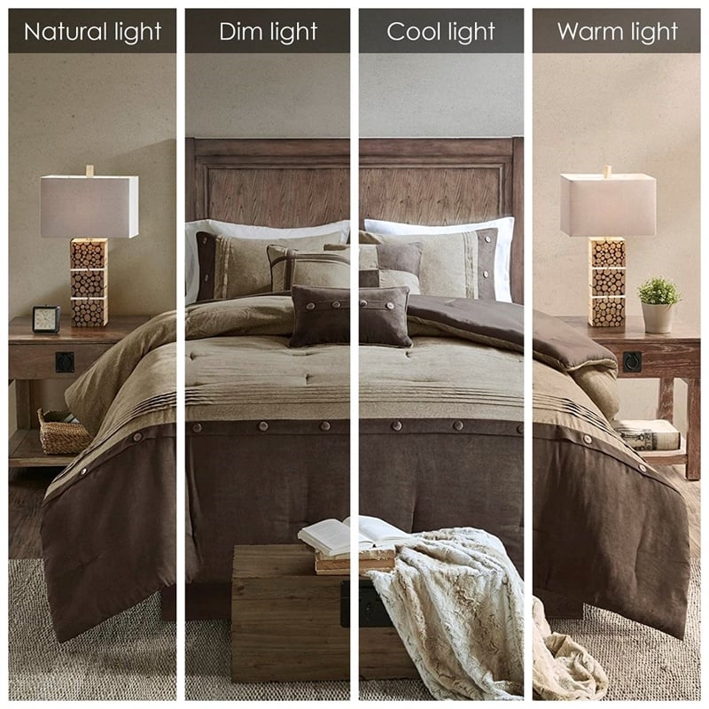 Madison Park Boone 7 Piece Faux Suede Comforter Set in Brown