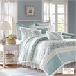 Madison Park Dawn 9 Piece Cotton Percale Comforter Set in Blue