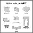 Madison Park Essentials Brystol 24 Piece Room in a Bag in Red