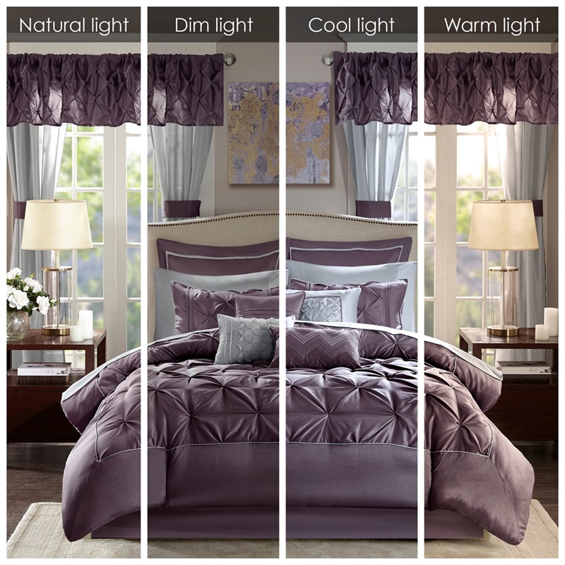 Madison Park Essentials Joella 24 Piece Room In a Bag in Plum