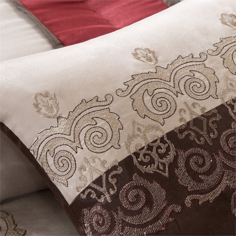 Madison Park Donovan 7 Piece Jacquard Comforter Set in Red