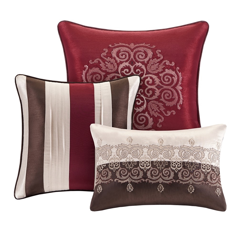 Madison Park Donovan 7 Piece Jacquard Comforter Set in Red