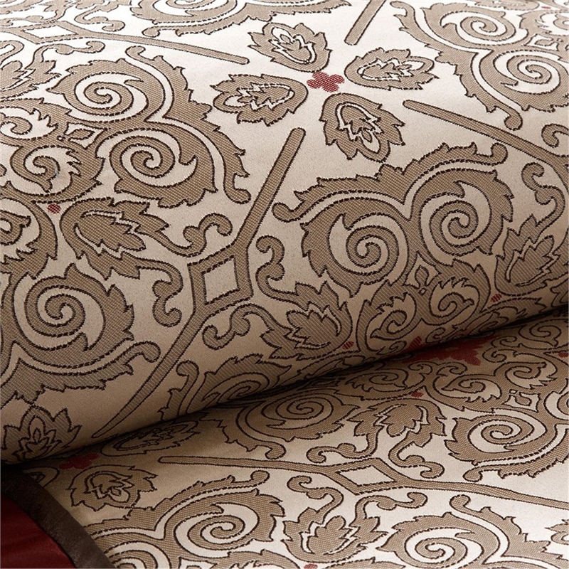 Madison Park Donovan 7 Piece Jacquard Comforter Set in Red
