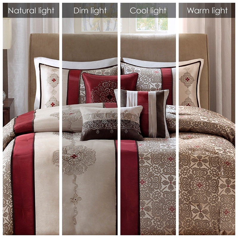 Madison Park Donovan 7 Piece Jacquard Comforter Set in Red