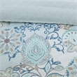 Madison Park Isla 8 Piece Cotton Floral Printed Reversible Comforter Set in Blue