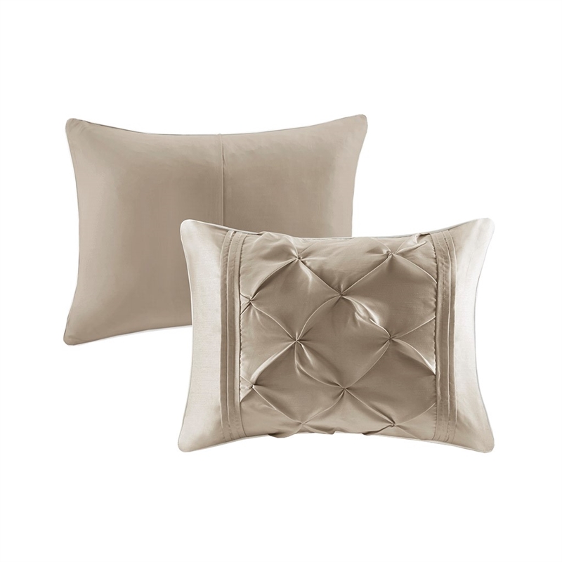 Madison Park Laurel 7 Piece Tufted Comforter Set in Taupe