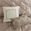 Madison Park Laurel 7 Piece Tufted Comforter Set in Taupe