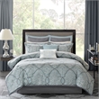 Madison Park Lavine 12 Piece Complete Bed Set in Blue