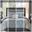 Madison Park Lavine 12 Piece Complete Bed Set in Blue