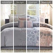 Madison Park Lola Comforter Set in Grey/Blush