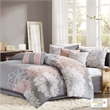 Madison Park Lola Comforter Set in Grey/Blush