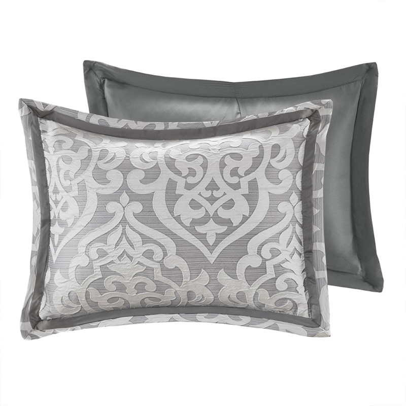Madison Park Odette 8 Piece Jacquard Comforter Set in Silver