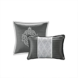 Madison Park Odette 8 Piece Jacquard Comforter Set in Silver