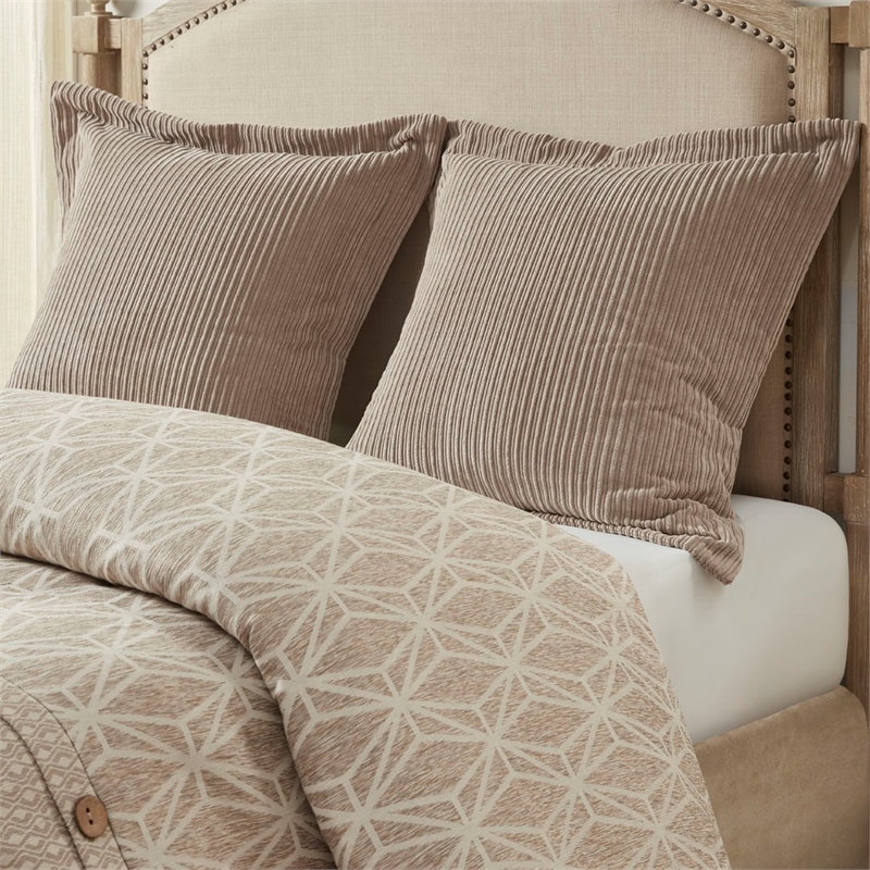 Madison Park Signature Grace 9 Piece Geometric Jacquard Comforter Set in Taupe