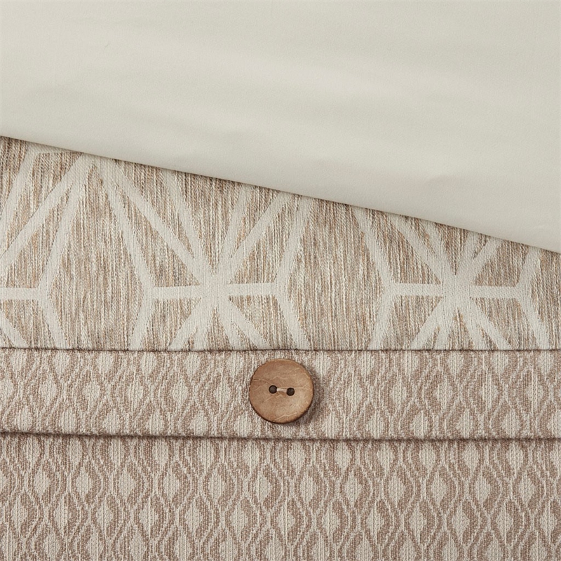 Madison Park Signature Grace 9 Piece Geometric Jacquard Comforter Set in Taupe