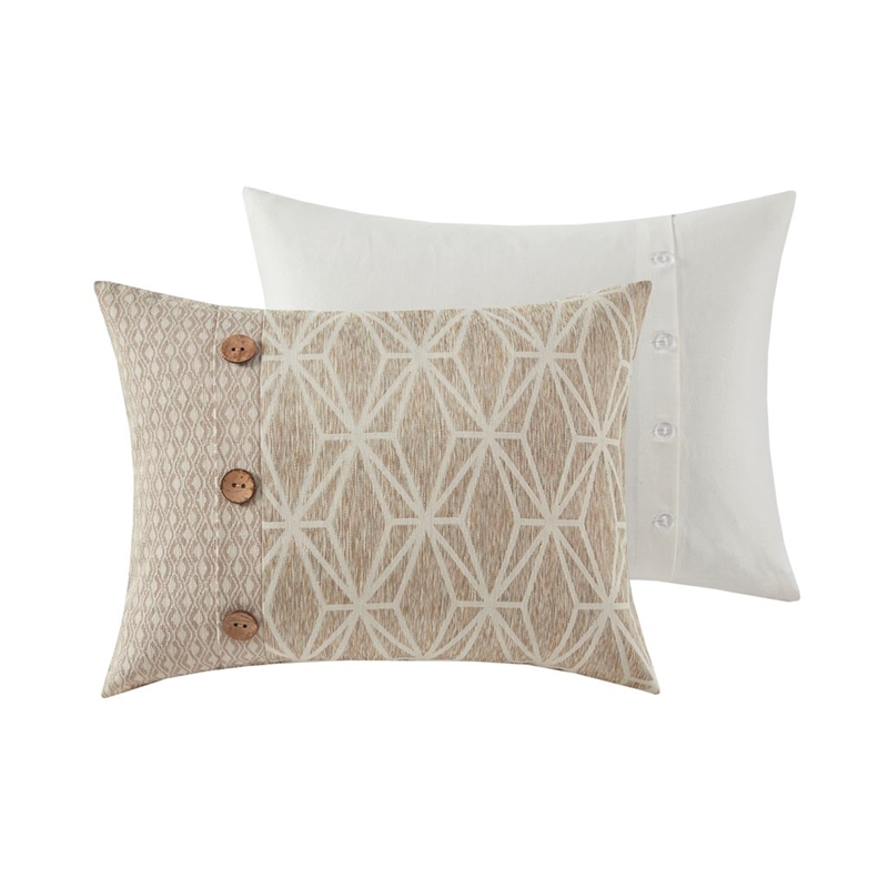 Madison Park Signature Grace 9 Piece Geometric Jacquard Comforter Set in Taupe