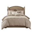 Madison Park Signature Grace 9 Piece Geometric Jacquard Comforter Set in Taupe