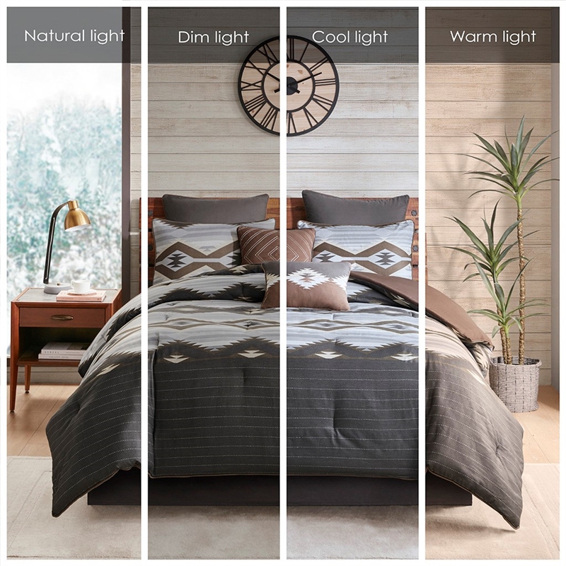 Woolrich Bitter Creek Oversized Comforter Set in Grey/Brown