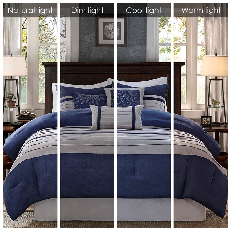 Madison Park Palmer 7 Piece Comforter Set in Blue