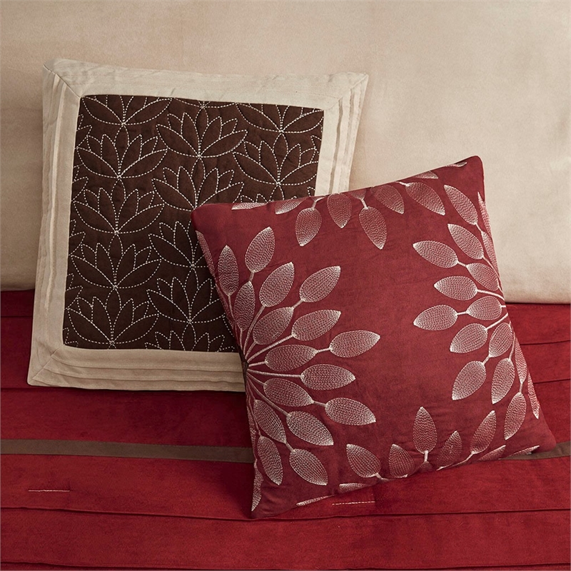 Madison Park Palmer 7 Piece Comforter Set in Red