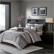 Madison Park Rhapsody 7 Piece Jacquard Comforter Set in Grey/Taupe