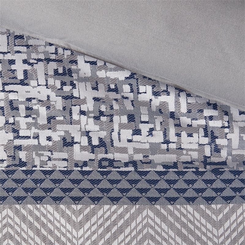 Madison Park Rhapsody 7 Piece Jacquard Comforter Set in Navy