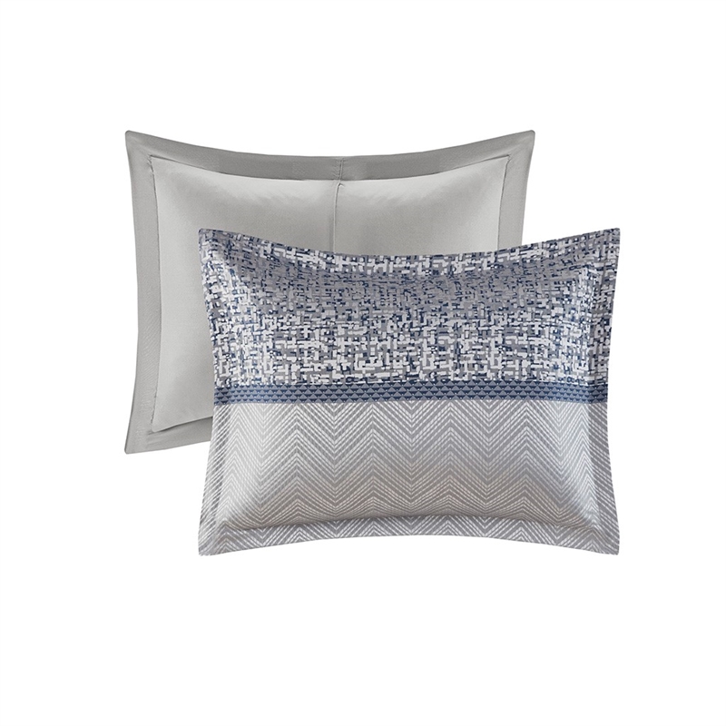 Madison Park Rhapsody 7 Piece Jacquard Comforter Set in Navy