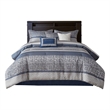Madison Park Rhapsody 7 Piece Jacquard Comforter Set in Navy