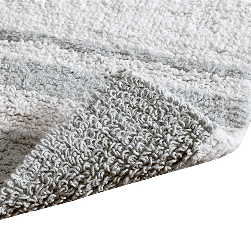 Madison Park Spa Cotton Reversible Bath Rug in Grey